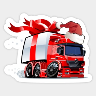 Cartoon christmas truck Sticker